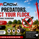AirCrow 15 Ft Snake Inflatable Scarecrow protecting free-range chickens from hawks near a chicken coop