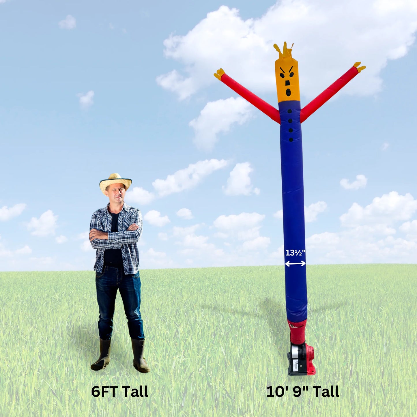 10 ft Frown Face Electric Inflatable Scarecrow