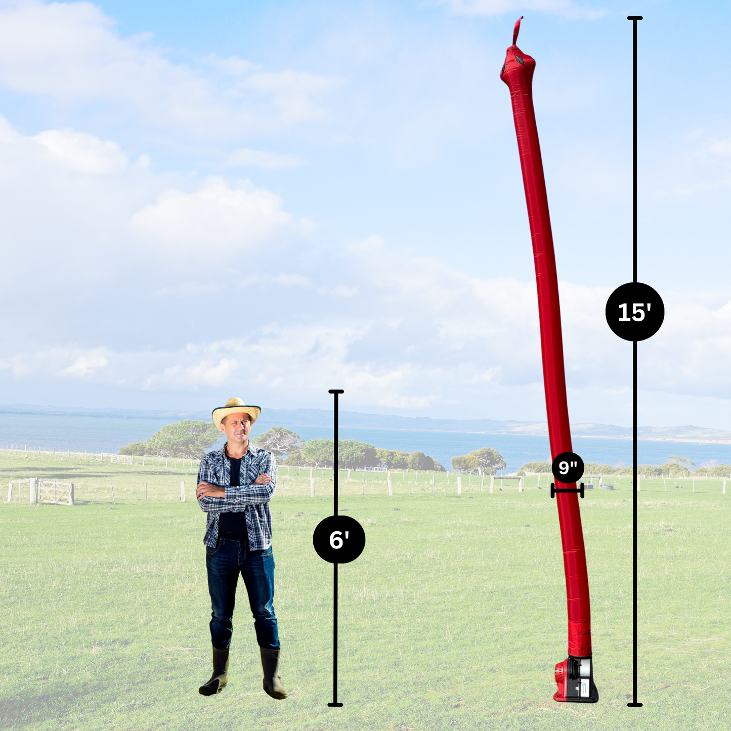 15 ft Snake Electric Inflatable Scarecrow