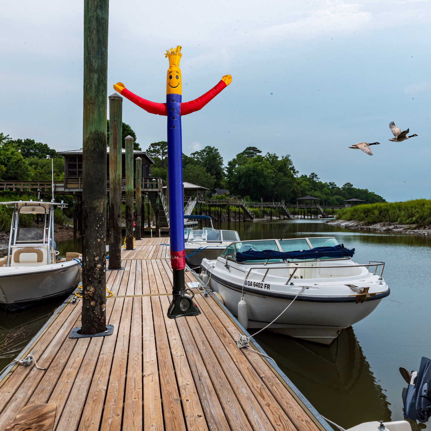 8 ft Smile Electric Inflatable Scarecrow