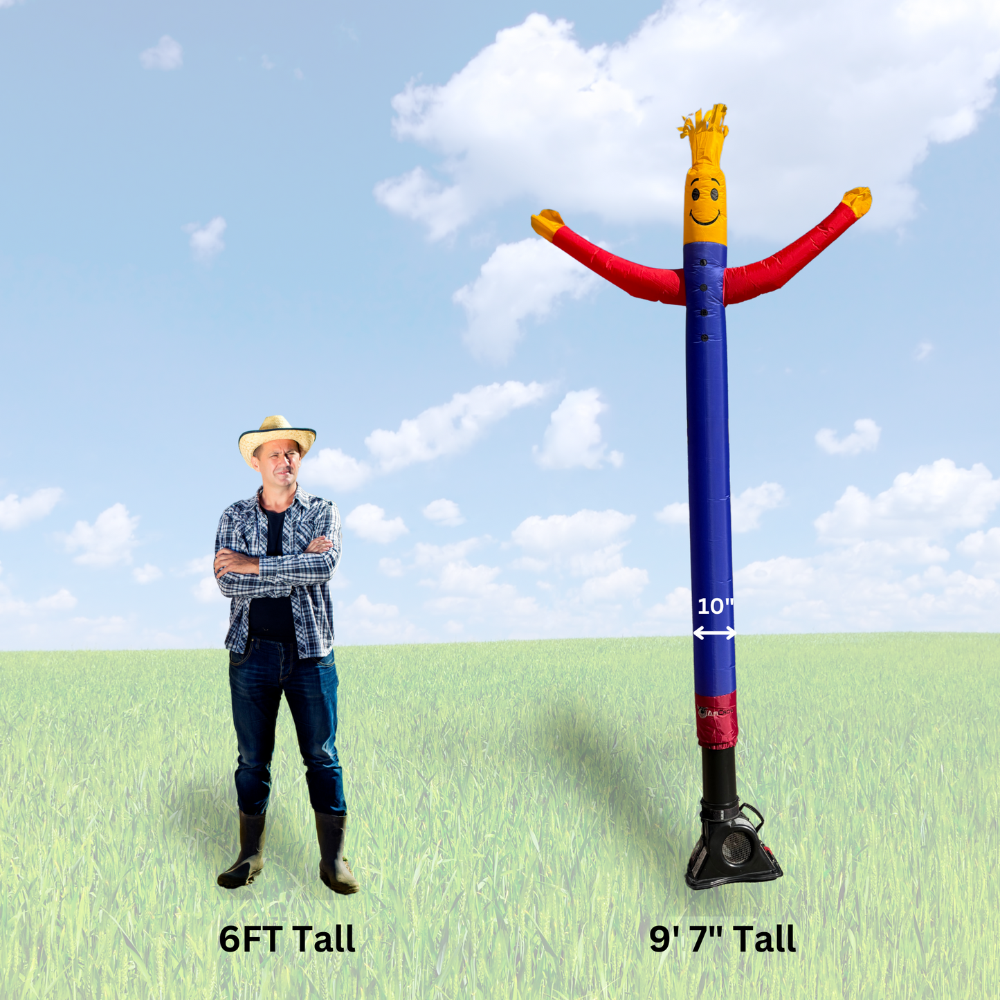 8 ft Smile Electric Inflatable Scarecrow