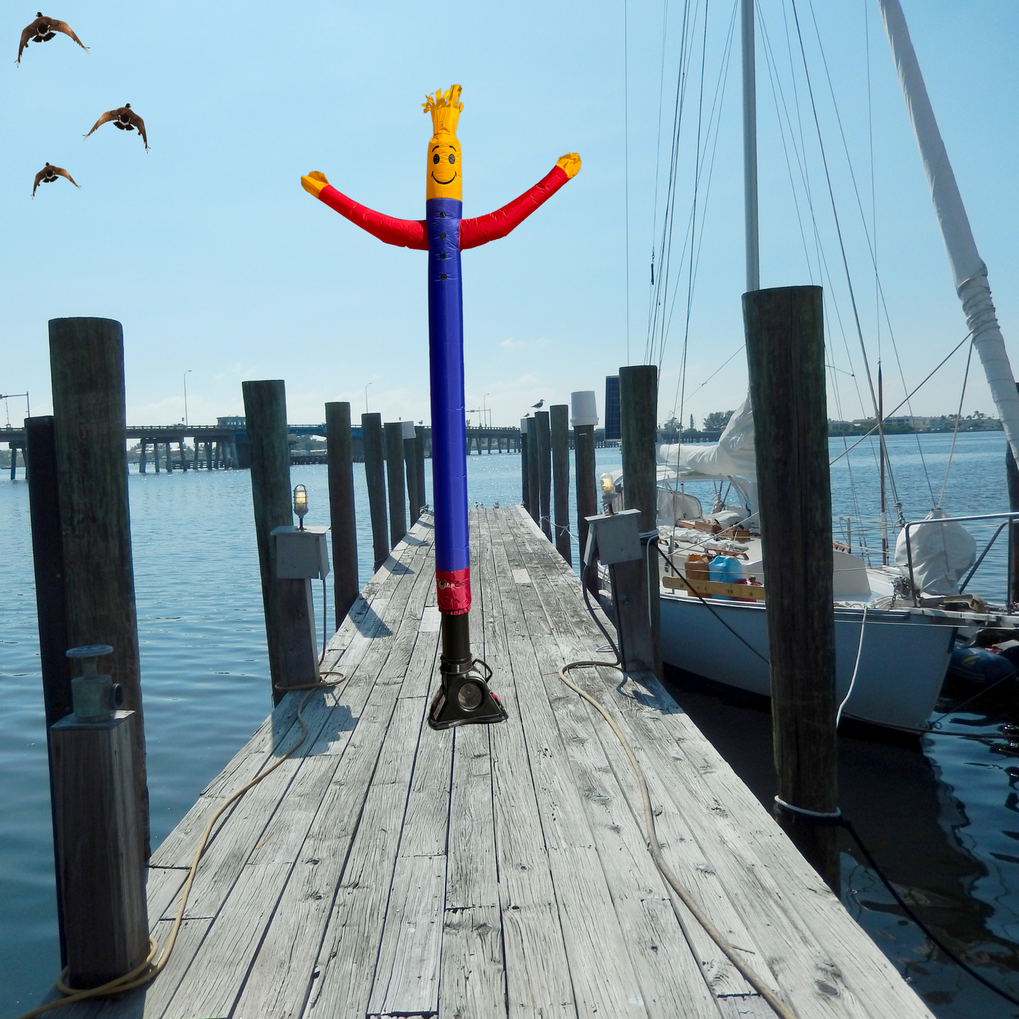 8 ft Smile Electric Inflatable Scarecrow