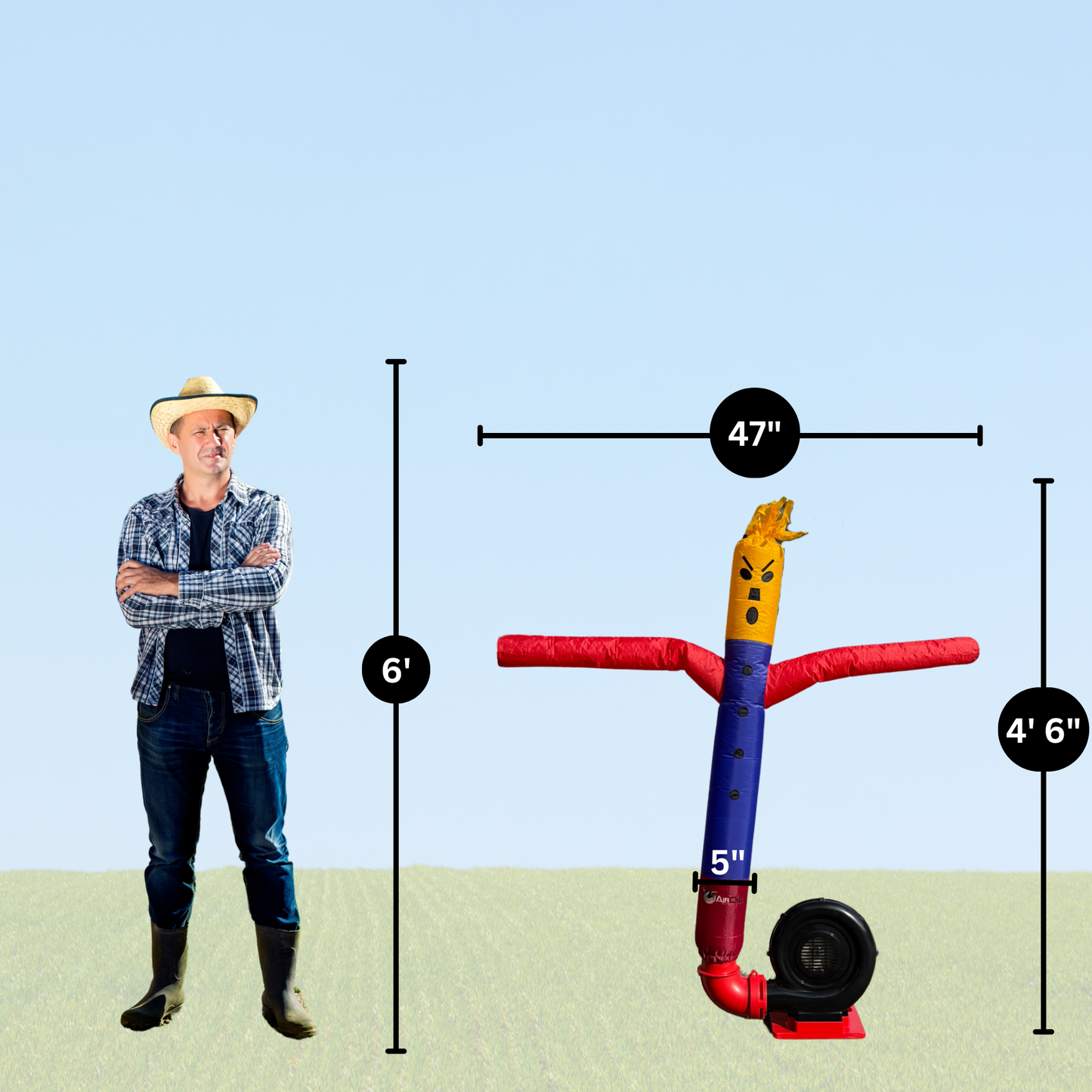 3.5 ft HalfCrow™ Electric Inflatable Scarecrow