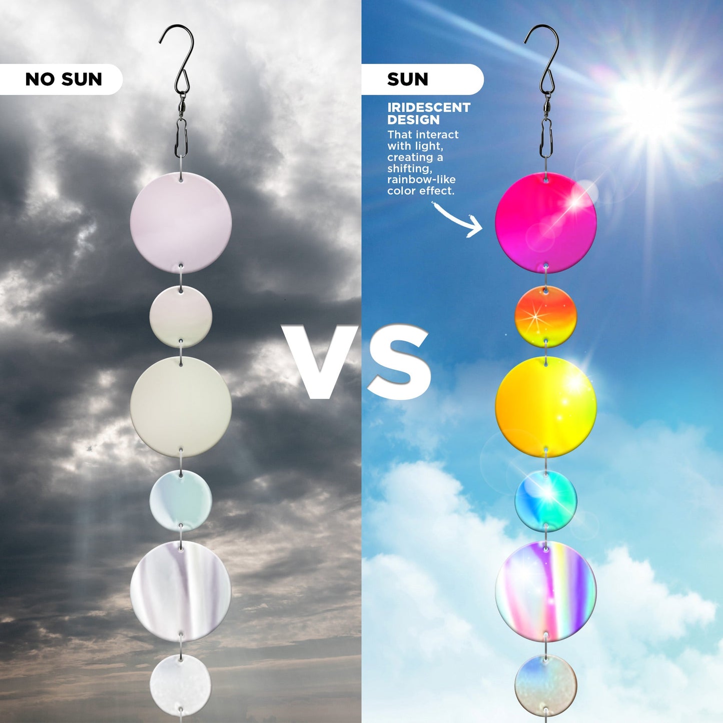 Iridescent Streamer Bird Disc Reflectors 8-Pack