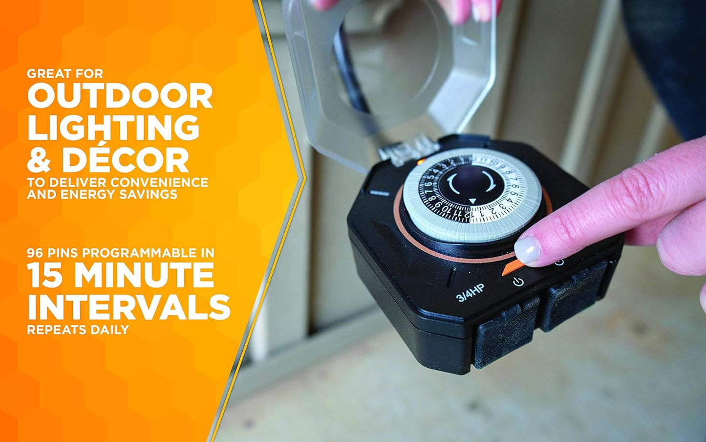 Woods Heavy Duty Outdoor 3/4 HP 24 Hour Mechanical Timer