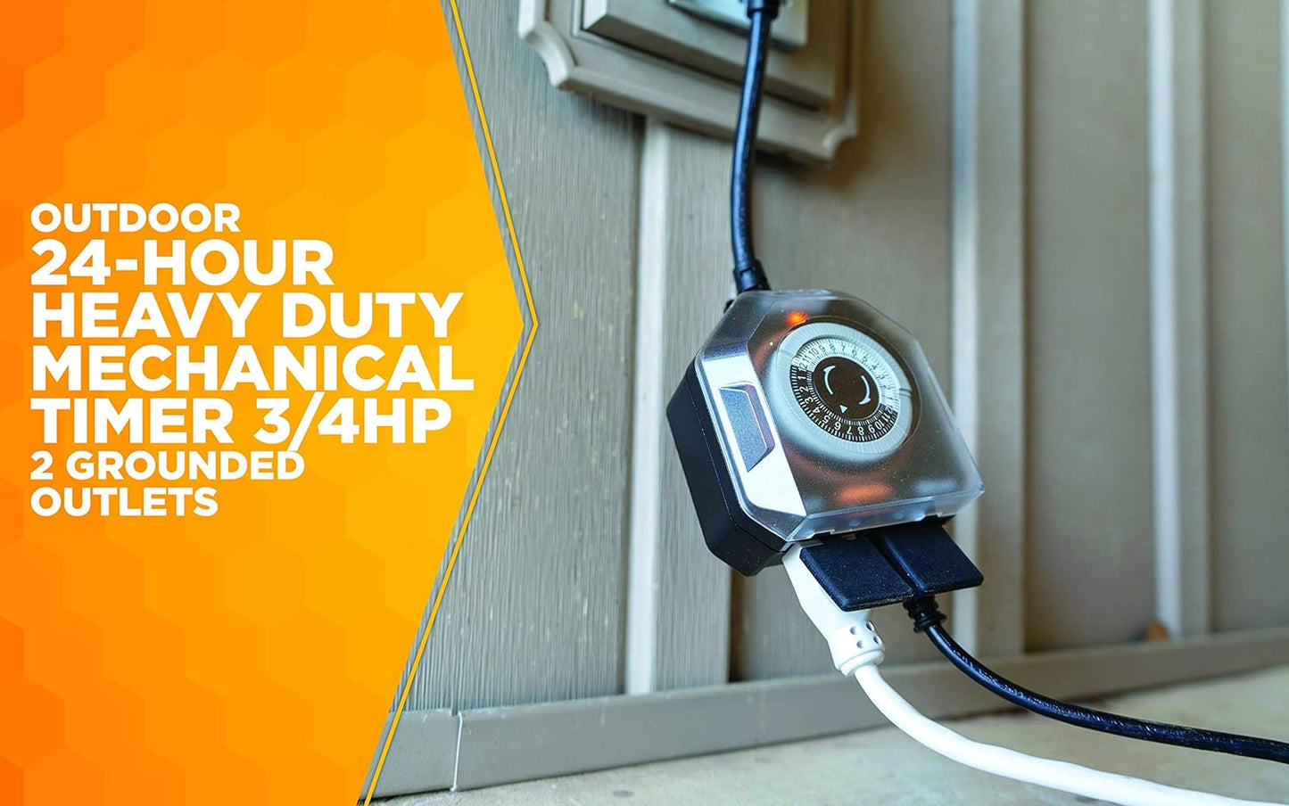 Woods Heavy Duty Outdoor 3/4 HP 24 Hour Mechanical Timer