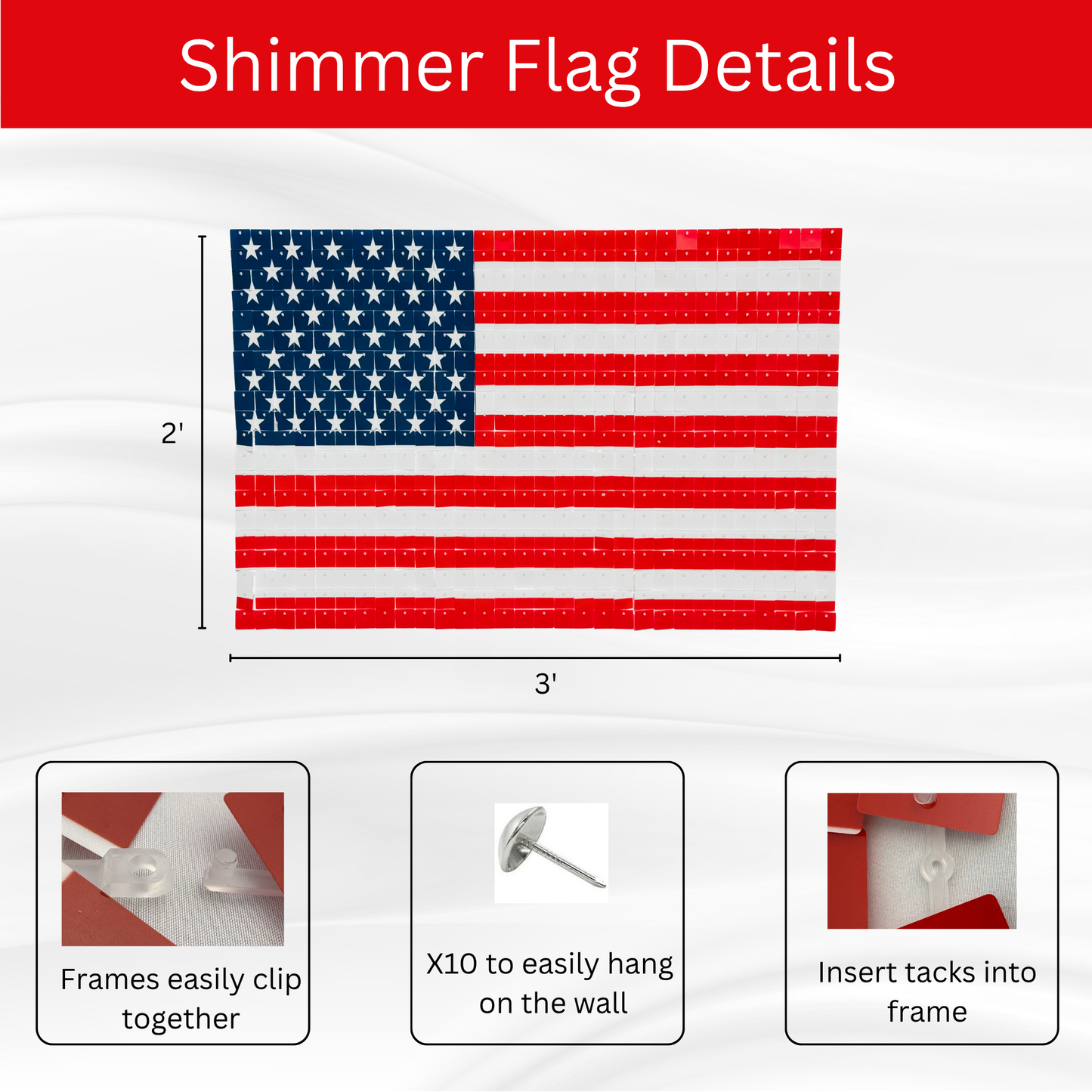 ShimmerWave™ Shimmer Flag™ American Flag (2' X 3')
