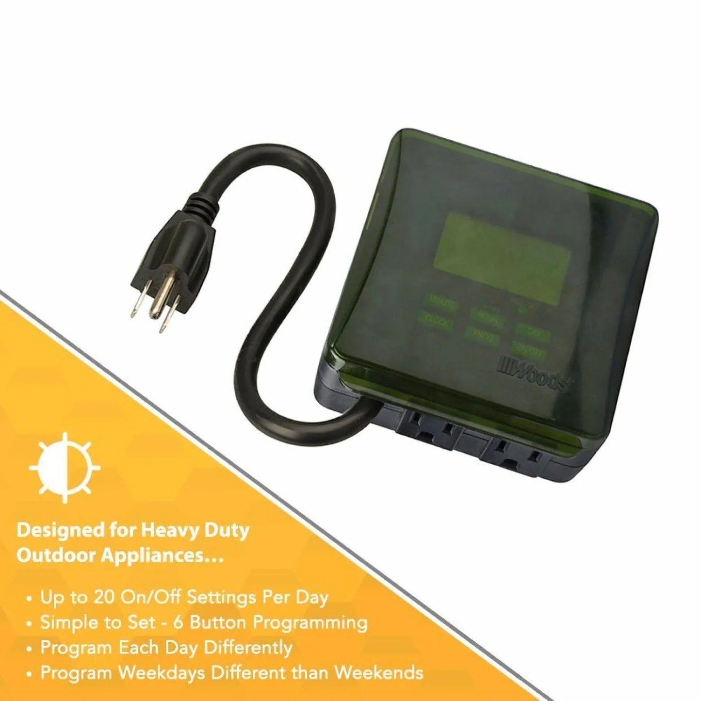 Woods Heavy Duty Digital 3/4 Hp Outdoor Timer